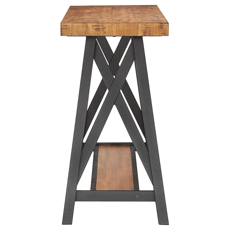 Console industrielle X-Base – Chêne / Marron / Gris / Noir