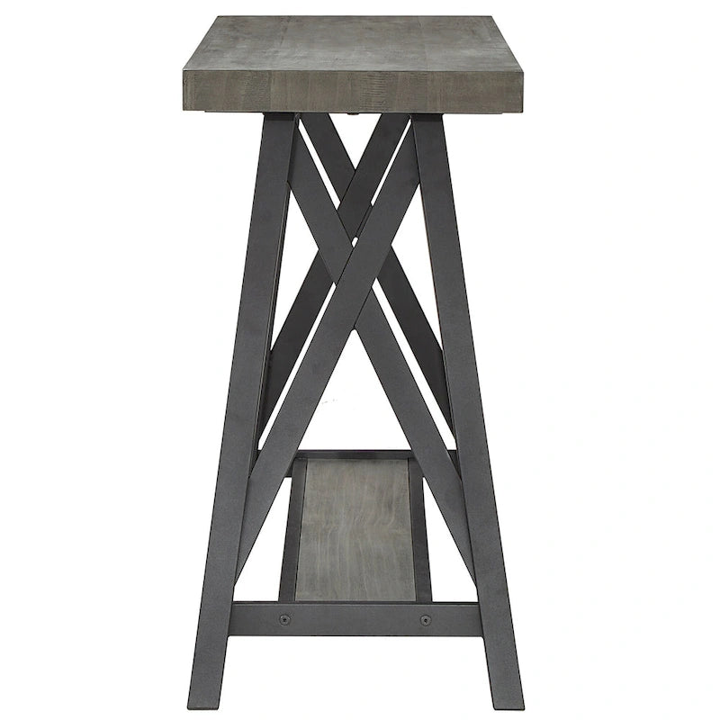 Console industrielle X-Base – Chêne / Marron / Gris / Noir