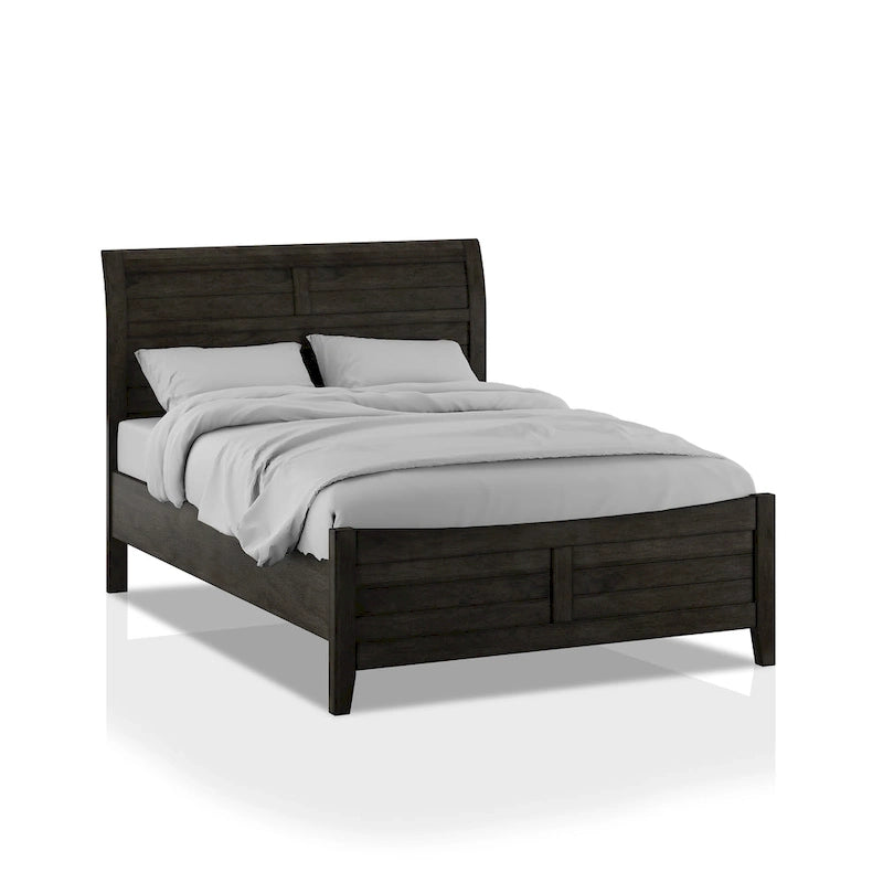 Lit en panneau de noyer, style transitionnel, pour 2 personnes (Grand Lit / Très Grand Lit / Très Grand Lit Californien)