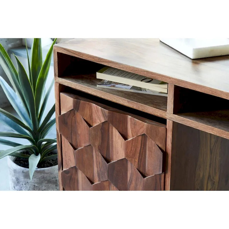 Bureau d'écriture moderne du milieu du siècle en brun naturel / blanc / chêne clair, simple, bois et métal