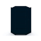 Armoire d'angle moderne bleu nuit/marron/blanc, 3 sections ouvertes, 1 personne