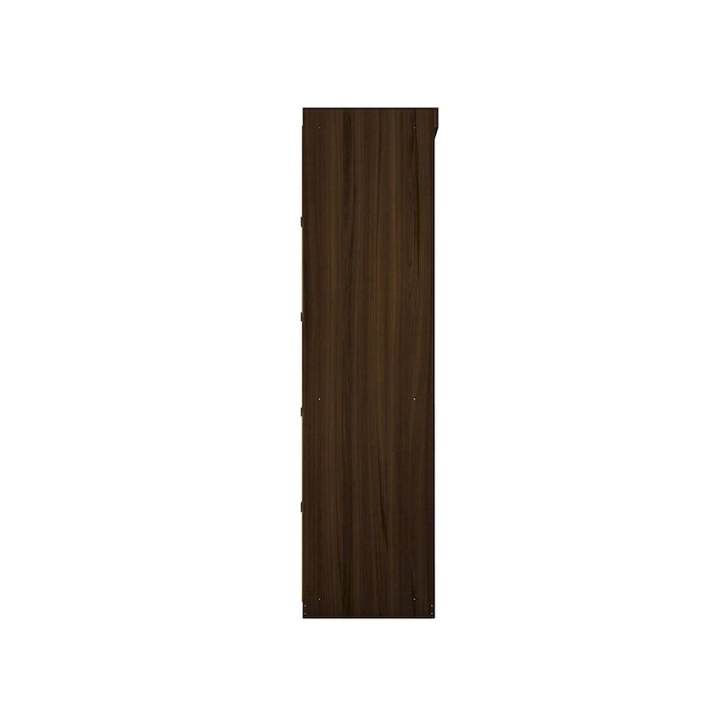 Armoire d'angle moderne bleu nuit/marron/blanc, 3 sections ouvertes, 1 personne