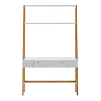 Bureau échelle blanc, pour une personne, avec bibliothèques optionnelles
