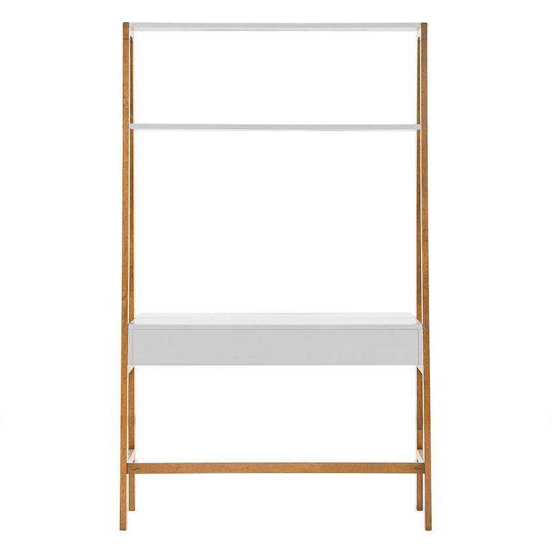 Bureau échelle blanc, pour une personne, avec bibliothèques optionnelles