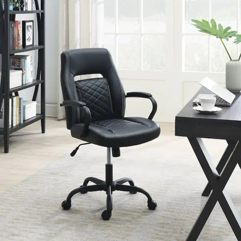 Chaise de bureau ergonomique noire/bleue et noire/grise avec accoudoirs rembourrés, siège individuel
