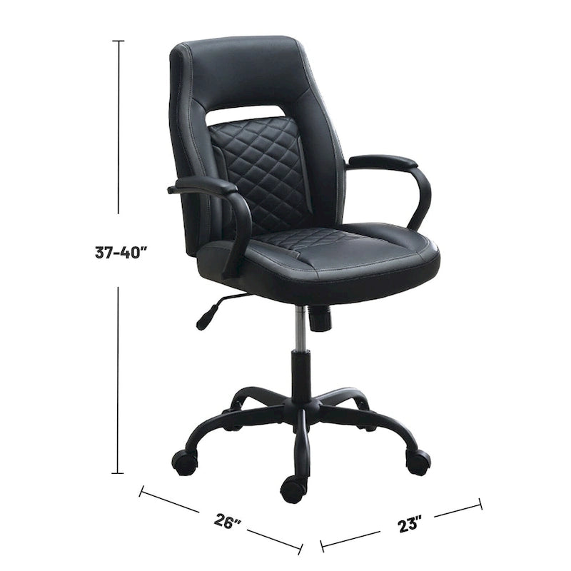 Chaise de bureau ergonomique noire/bleue et noire/grise avec accoudoirs rembourrés, siège individuel