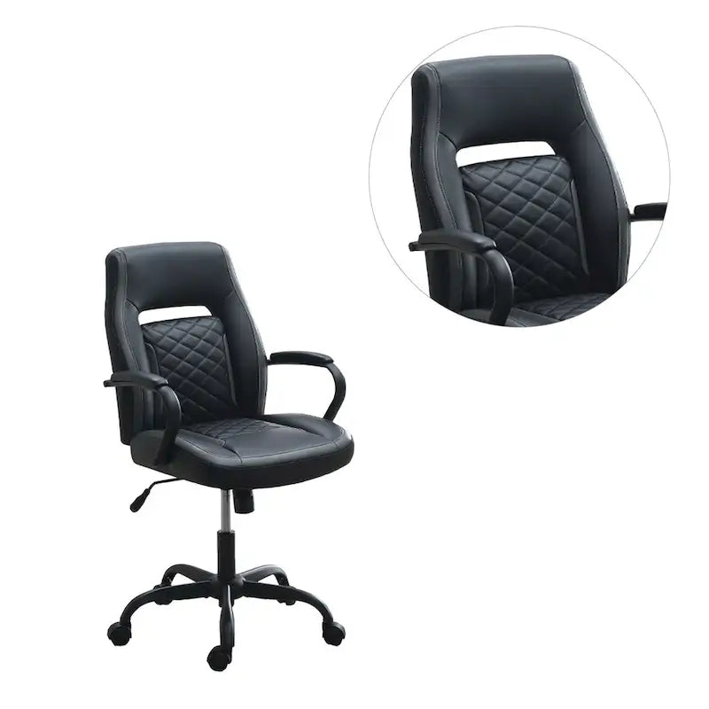 Chaise de bureau ergonomique noire/bleue et noire/grise avec accoudoirs rembourrés, siège individuel