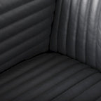 Canapé 3 places en cuir cognac / noir avec pieds chromés