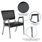 Fauteuil de réception bariatrique en vinyle noir/tissu, un place, 5 couleurs