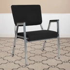 Fauteuil de réception bariatrique en vinyle noir/tissu, un place, 5 couleurs
