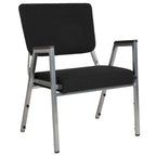 Fauteuil de réception bariatrique en vinyle noir/tissu, un place, 5 couleurs