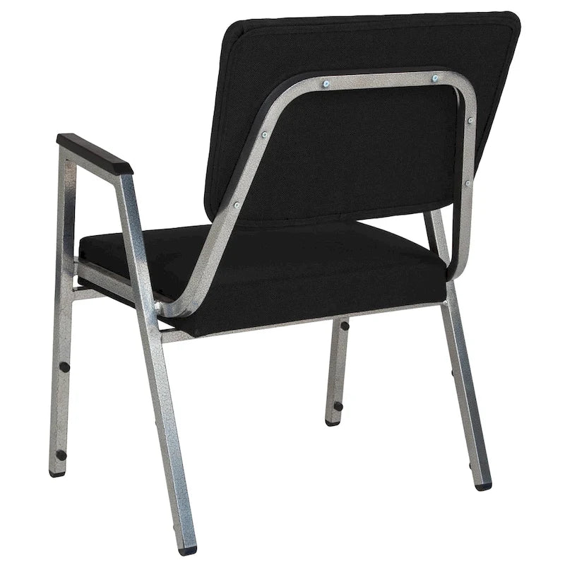 Fauteuil de réception bariatrique en vinyle noir/tissu, un place, 5 couleurs