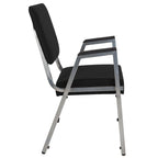 Fauteuil de réception bariatrique en vinyle noir/tissu, un place, 5 couleurs