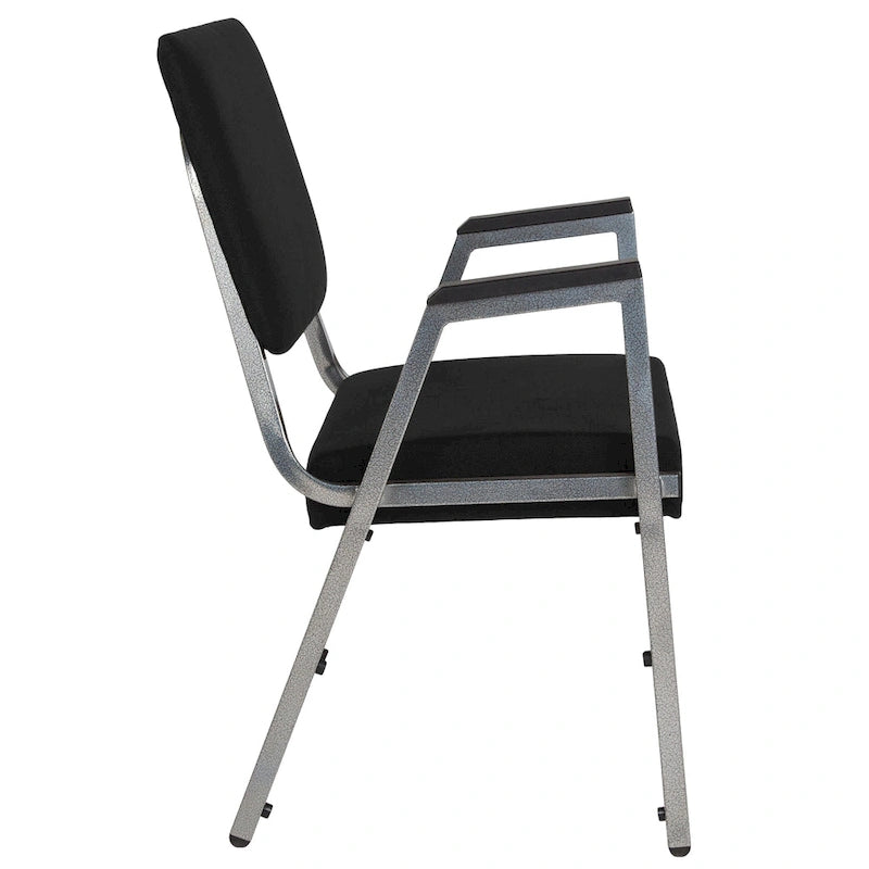 Fauteuil de réception bariatrique en vinyle noir/tissu, un place, 5 couleurs