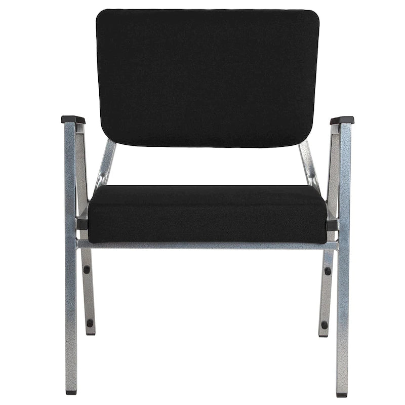 Fauteuil de réception bariatrique en vinyle noir/tissu, un place, 5 couleurs