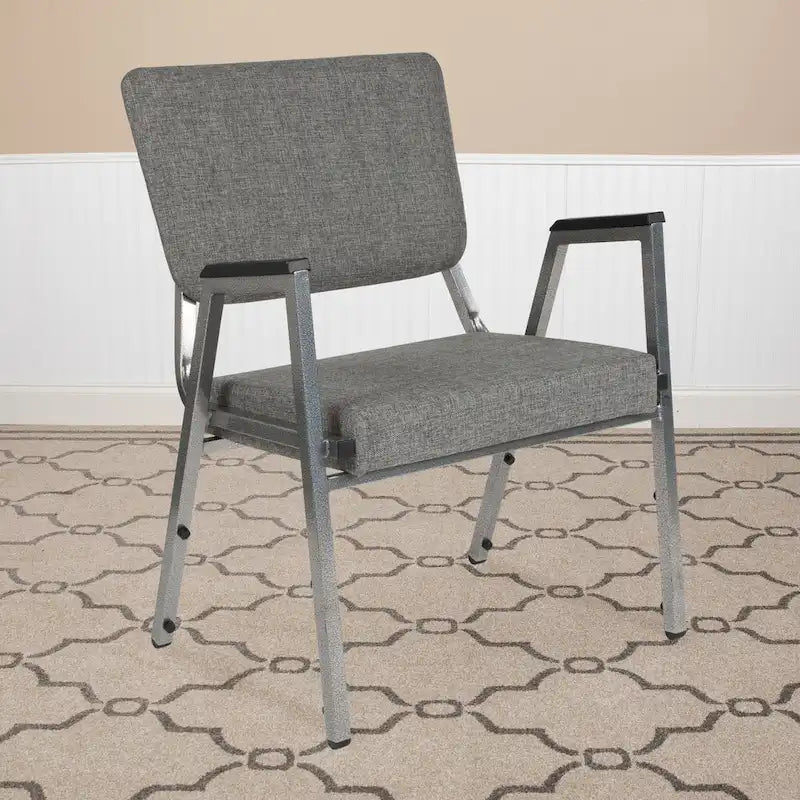 Fauteuil de réception bariatrique en vinyle noir/tissu, un place, 5 couleurs