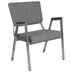 Fauteuil de réception bariatrique en vinyle noir/tissu, un place, 5 couleurs