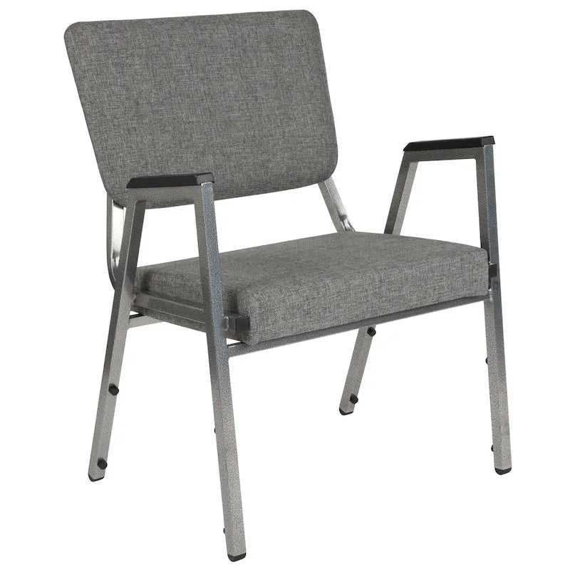Fauteuil de réception bariatrique en vinyle noir/tissu, un place, 5 couleurs