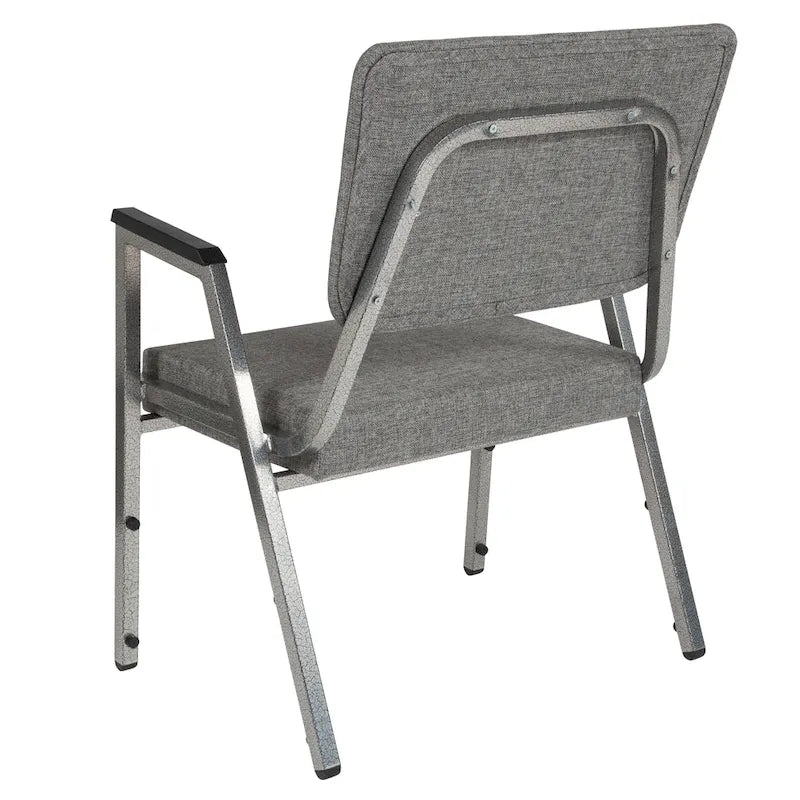 Fauteuil de réception bariatrique en vinyle noir/tissu, un place, 5 couleurs