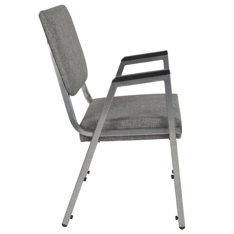 Fauteuil de réception bariatrique en vinyle noir/tissu, un place, 5 couleurs