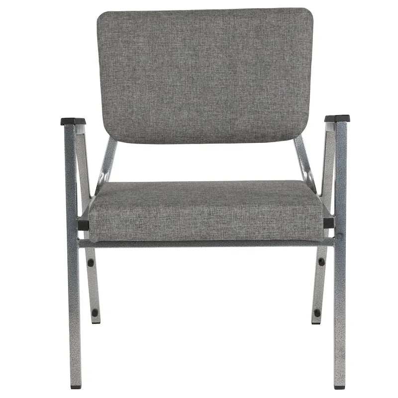 Fauteuil de réception bariatrique en vinyle noir/tissu, un place, 5 couleurs