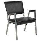 Fauteuil de réception bariatrique en vinyle noir/tissu, un place, 5 couleurs