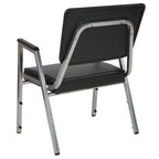 Fauteuil de réception bariatrique en vinyle noir/tissu, un place, 5 couleurs