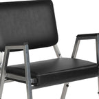 Fauteuil de réception bariatrique en vinyle noir/tissu, un place, 5 couleurs