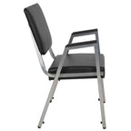 Fauteuil de réception bariatrique en vinyle noir/tissu, un place, 5 couleurs