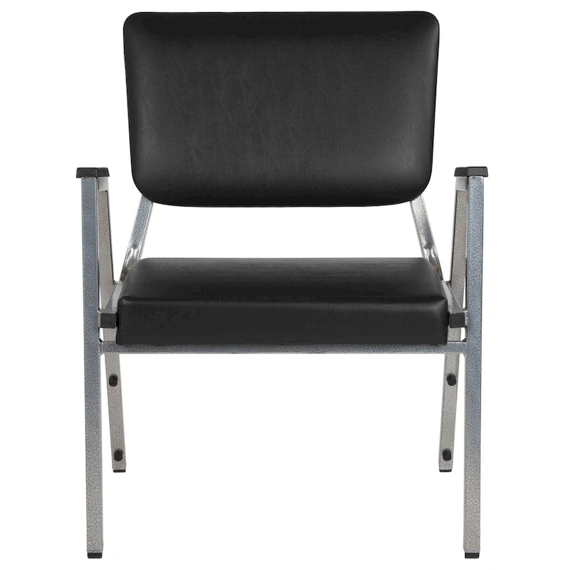 Fauteuil de réception bariatrique en vinyle noir/tissu, un place, 5 couleurs