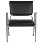 Fauteuil de réception bariatrique en vinyle noir/tissu, un place, 5 couleurs