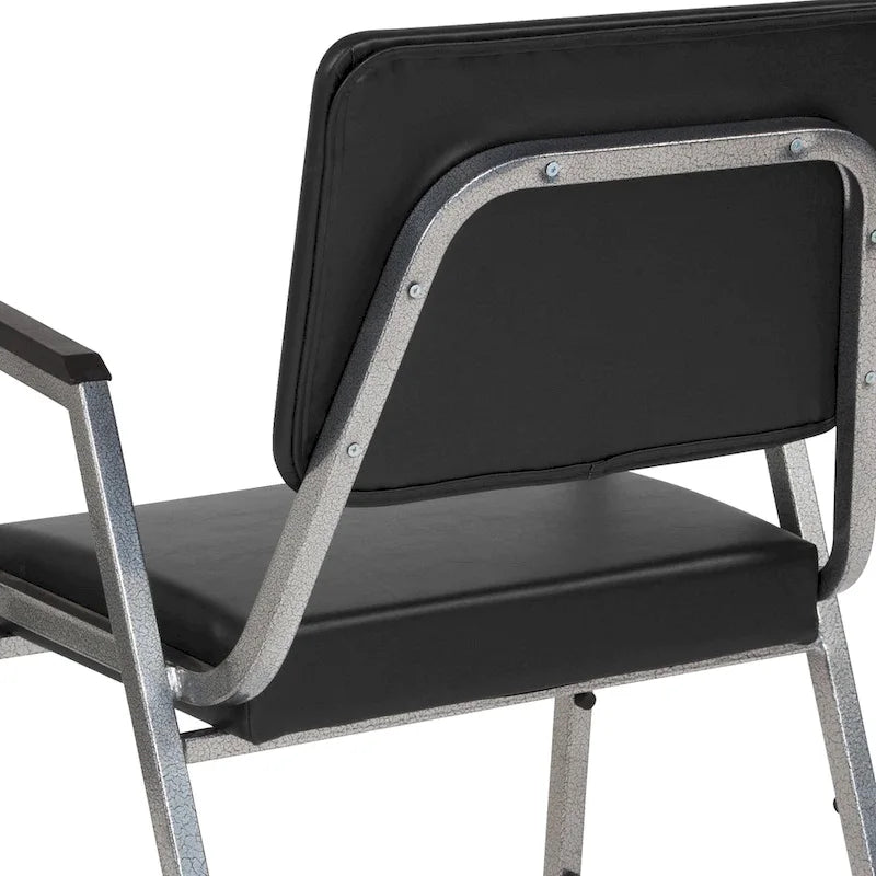 Fauteuil de réception bariatrique en vinyle noir/tissu, un place, 5 couleurs