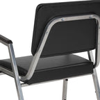 Fauteuil de réception bariatrique en vinyle noir/tissu, un place, 5 couleurs