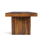 Table de salle à manger en bois massif Noyer Miel, style rustique, 6 à 8 places