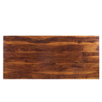 Table de salle à manger en bois massif Noyer Miel, style rustique, 6 à 8 places