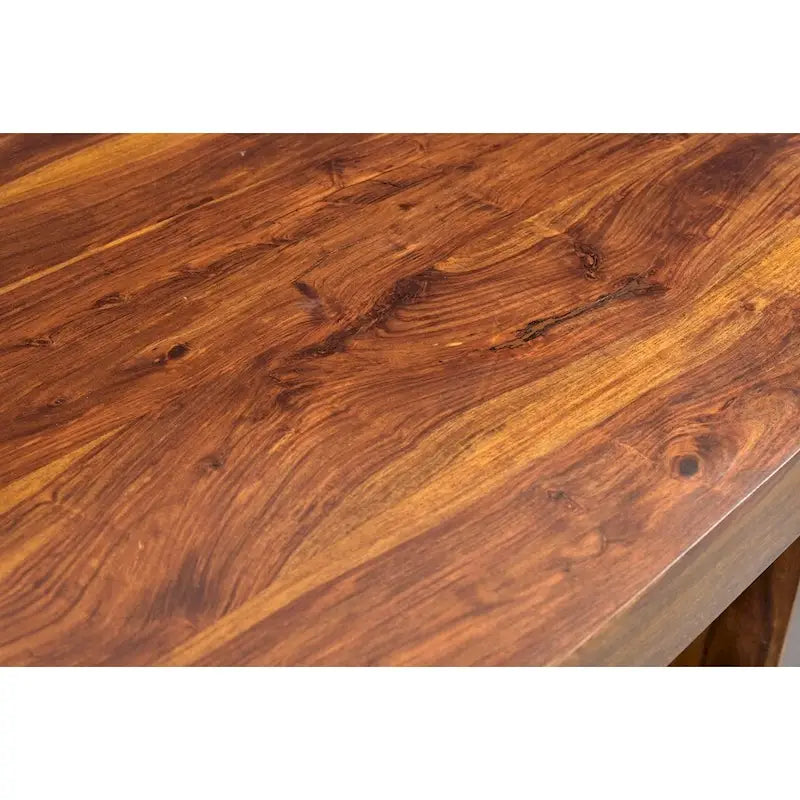 Table de salle à manger en bois massif Noyer Miel, style rustique, 6 à 8 places