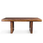 Table de salle à manger en bois massif Noyer Miel, style rustique, 6 à 8 places