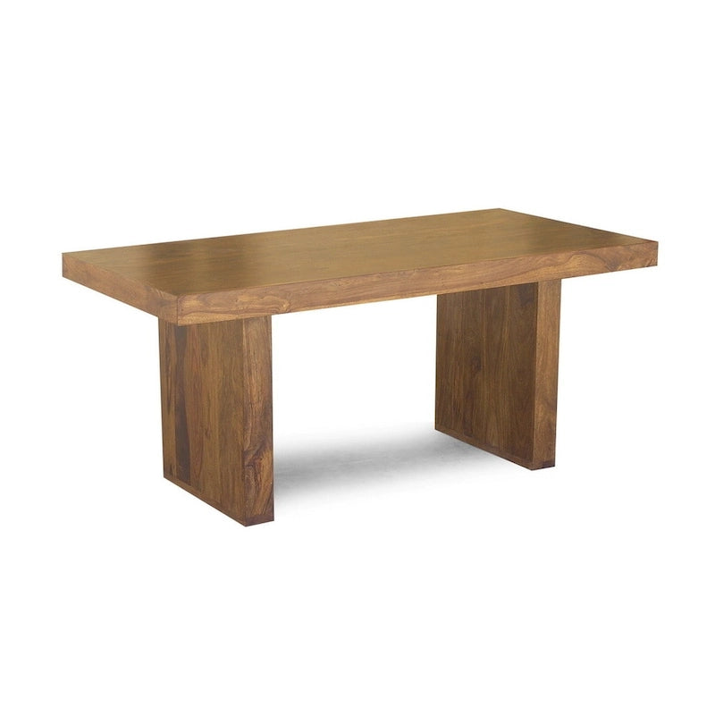 Table de salle à manger en bois massif Noyer Miel, style rustique, 6 à 8 places