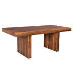 Table de salle à manger en bois massif Noyer Miel, style rustique, 6 à 8 places