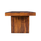 Table de salle à manger en bois massif Noyer Miel, style rustique, 6 à 8 places