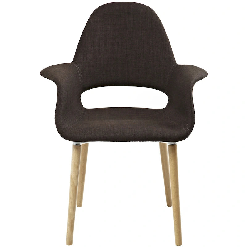 Fauteuil d'appoint rembourré en tissu patchwork multicolore / uni avec pieds en bois – Siège unique