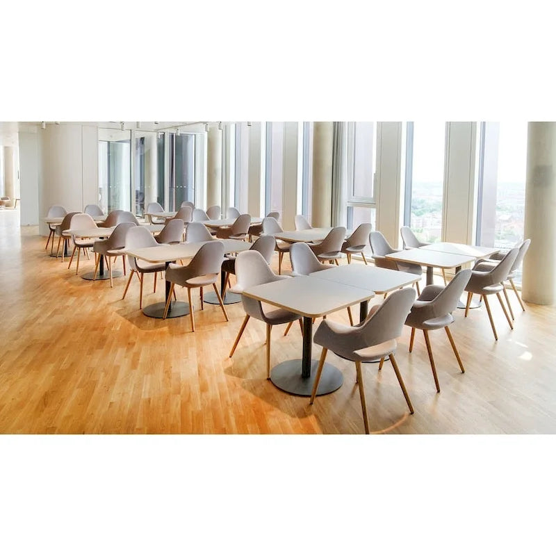Fauteuil d'appoint rembourré en tissu patchwork multicolore / uni avec pieds en bois – Siège unique