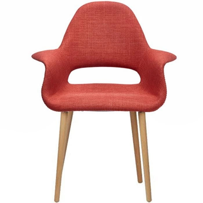 Fauteuil d'appoint rembourré en tissu patchwork multicolore / uni avec pieds en bois – Siège unique