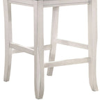 Chaise de comptoir blanche et grise, dossier incurvé, lot de 2
