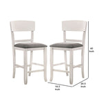 Chaise de comptoir blanche et grise, dossier incurvé, lot de 2
