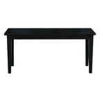 Banc Shaker Noir en Bois Massif, 1 Place, 40 x 14 x 18H po