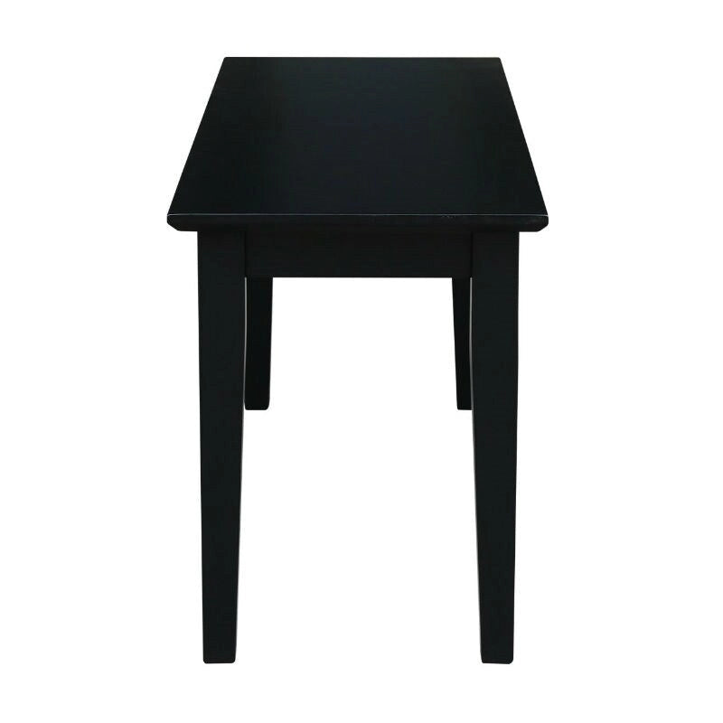 Banc Shaker Noir en Bois Massif, 1 Place, 40 x 14 x 18H po
