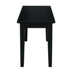 Banc Shaker Noir en Bois Massif, 1 Place, 40 x 14 x 18H po