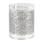 Table d'appoint ronde argentée pour 1 personne, cadre en métal, 38 cm (l) x 38 cm (P) x 48 cm (H)