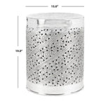 Table d'appoint ronde argentée pour 1 personne, cadre en métal, 38 cm (l) x 38 cm (P) x 48 cm (H)